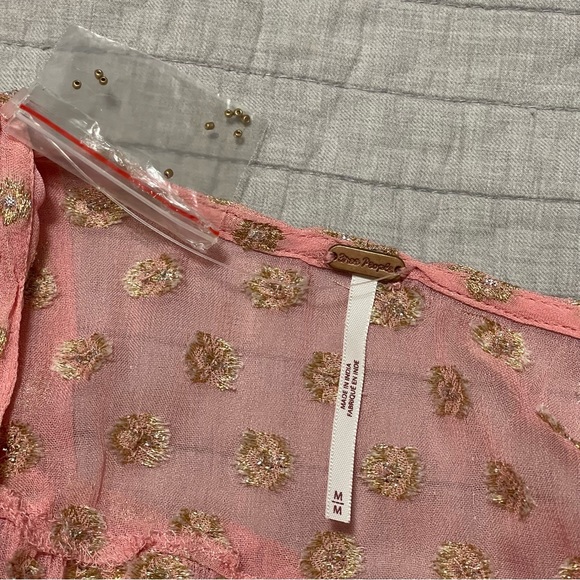 Free People Rose Metallic Mini Dress Size Medium - Picture 2 of 7